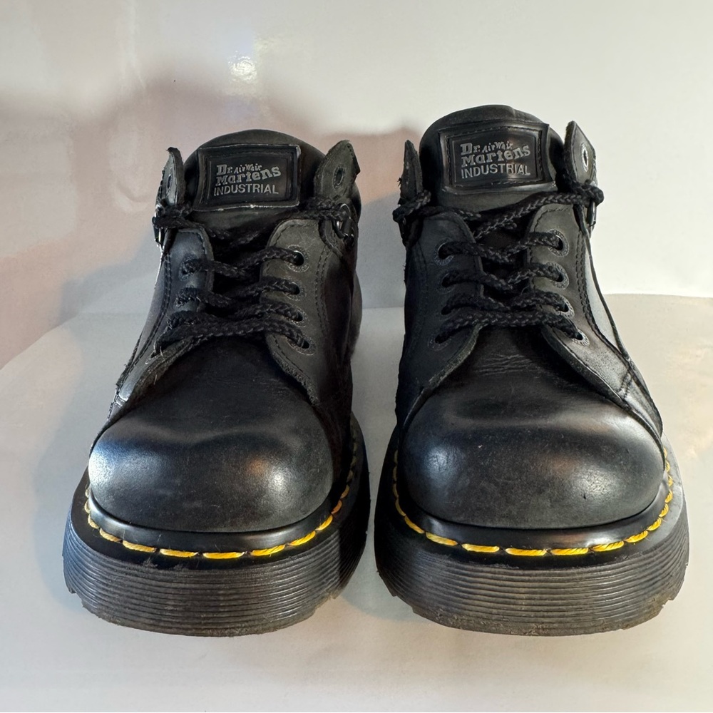 Dr. Martens Doc Air Wair 7A16 Industrial 
Black Leather Shoes US Men 9/Women 10 - Picture 2 of 14
